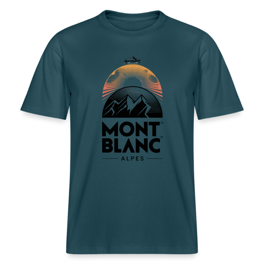 MaxForce Allday Tee - Mont Blanc BLK LOGO - Dunkles Petrol
