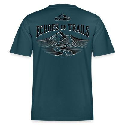 MaxForce Allday Tee - Echoes of Trails Unisex BLK LOGO - Dunkles Petrol