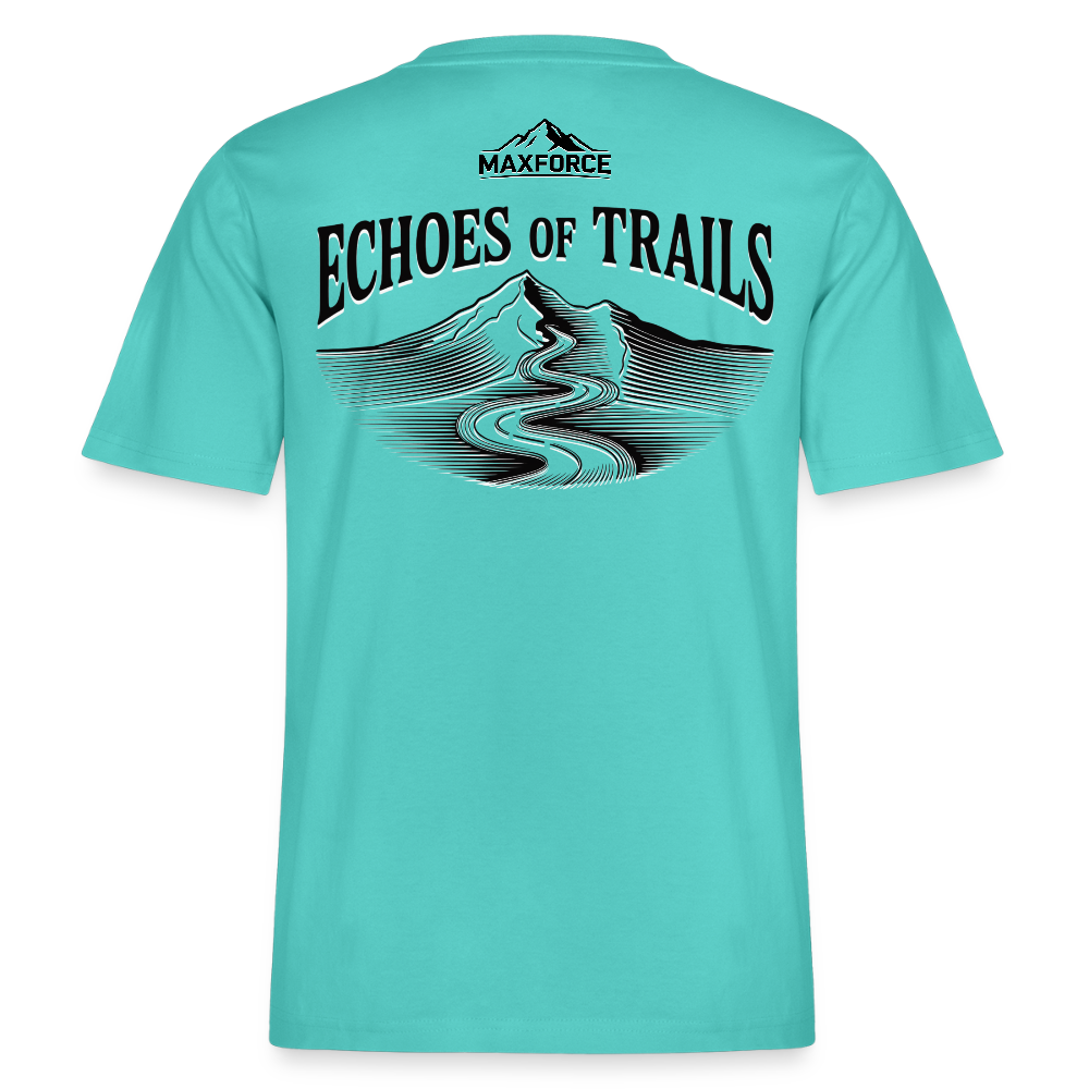 MaxForce Allday Tee - Echoes of Trails Unisex BLK LOGO - Poolblau