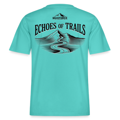 MaxForce Allday Tee - Echoes of Trails Unisex BLK LOGO - Poolblau