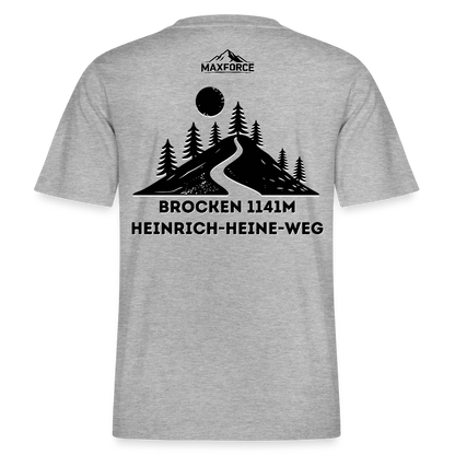 MaxForce Allday Tee - Brocken 1141m BLK LOGO - Grau meliert