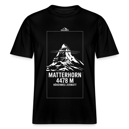 MaxForce Summit Tee – Matterhorn 4478 m Unisex WH Logo - Schwarz