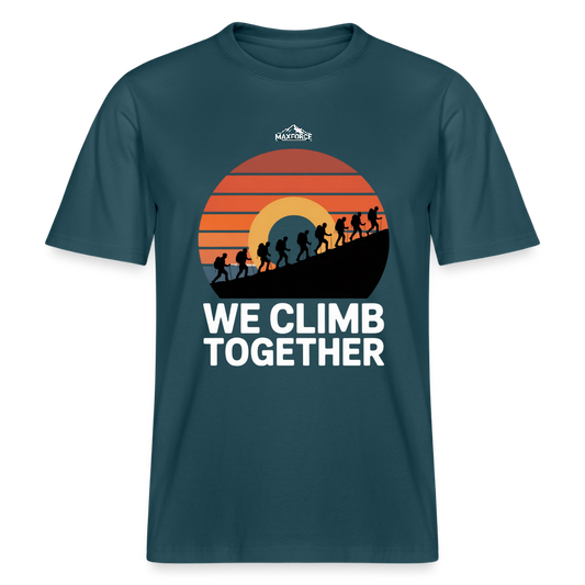 WE CLIMB TOGETHER | Bio-Baumwolle - Dunkles Petrol