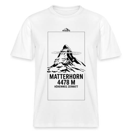 MaxForce Summit Tee – Matterhorn 4478 m Unisex BLK Logo - Weiß