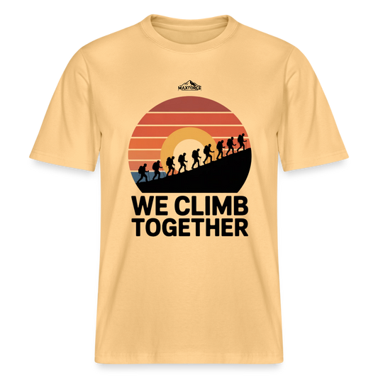 WE CLIMB TOGETHER | Bio-Baumwolle - Hellgelb