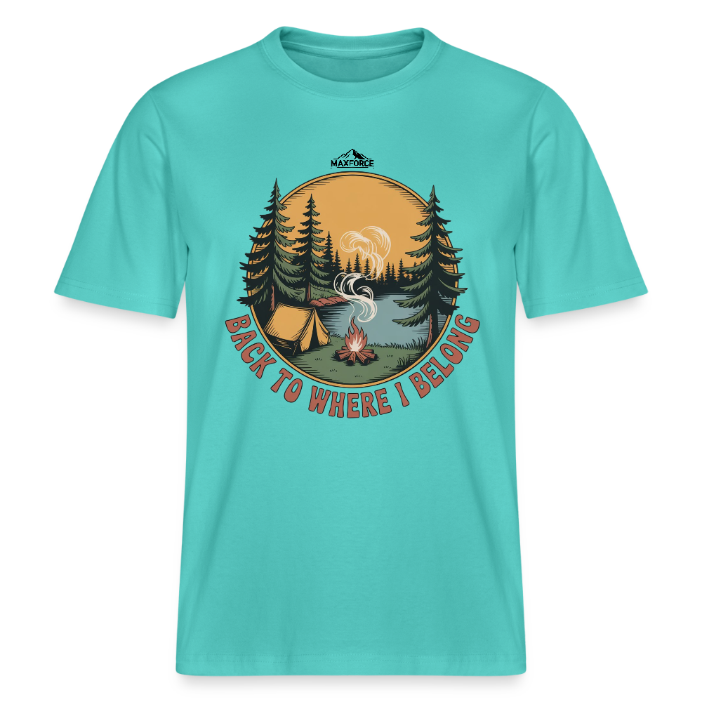 BACK TO WHERE I BELONG | Bio-Baumwolle - Poolblau