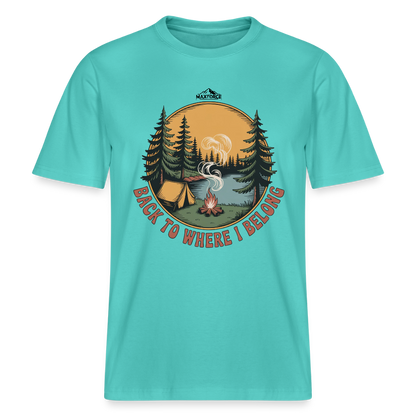 BACK TO WHERE I BELONG | Bio-Baumwolle - Poolblau