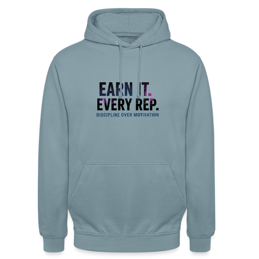 *Limited* Unisex Premium Hoodie "Misty-blue" - stonewash blue