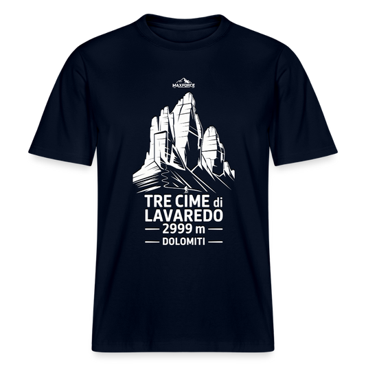 Drei Zinnen Bergmotiv Shirt | Bio-Baumwolle - Navy