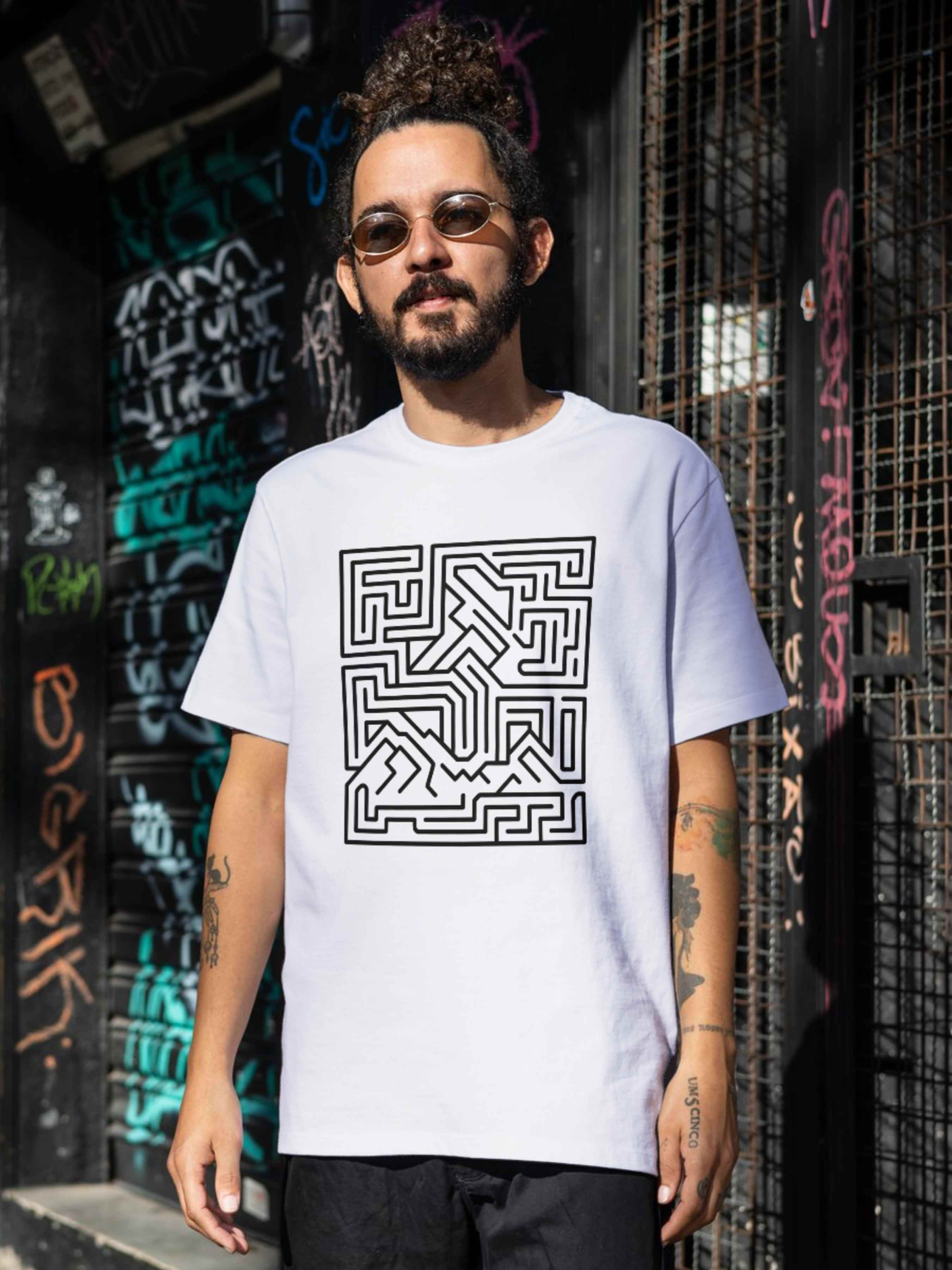 "Berglabyrinth" | Minimalistisch T-Shirt Unisex | 100% Baumwolle | Made in Germany