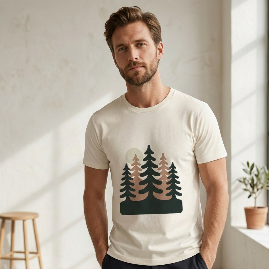 "Pinienwald" | Minimalistisch T-Shirt Unisex | 100% Baumwolle | Made in Germany