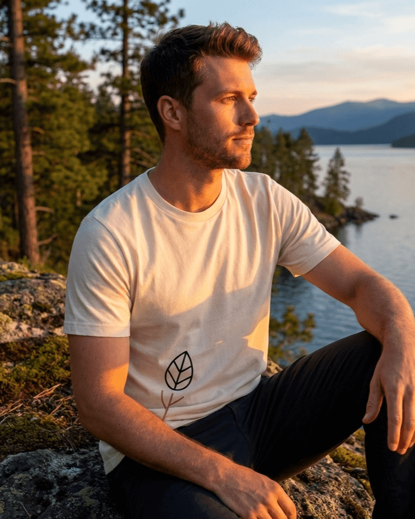 "Einsames Blatt" | Minimalistisch T-Shirt Unisex | 100% Baumwolle | Made in Germany