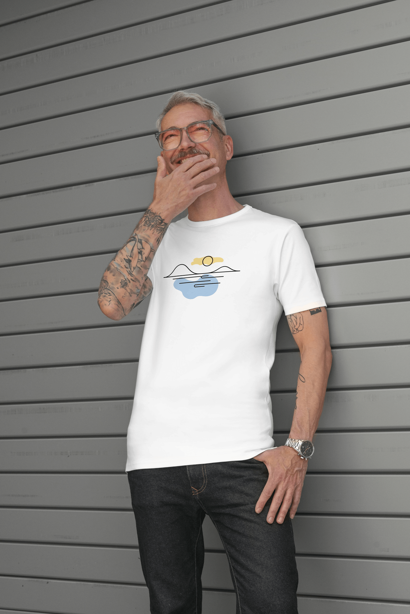 "Meereshorizont" | Minimalistisch T-Shirt Unisex | 100% Baumwolle | Made in Germany