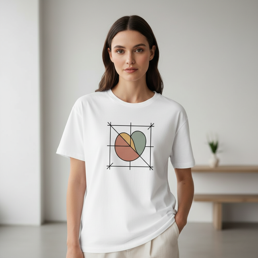 "Abstraktes Herz" | Minimalistisch T-Shirt Unisex | 100% Baumwolle | Made in Germany