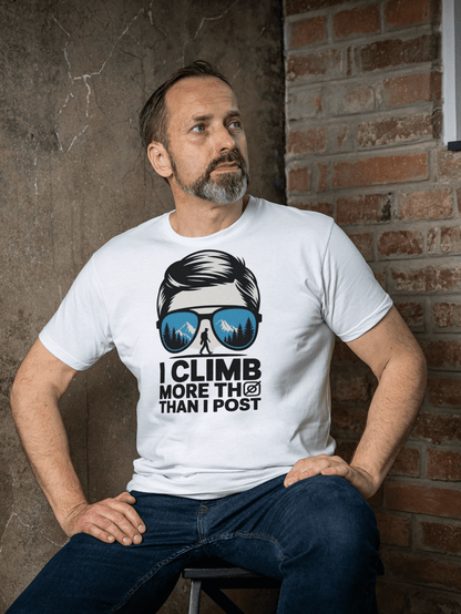 "I climb more than i post" Premium T-Shirt